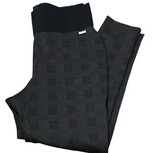 CALVIN KLEIN GRAY/BLACK PLAID PULL ON STRETCH ANKLE PANTS 1X